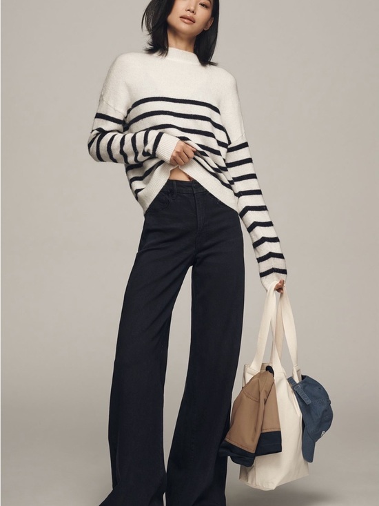 Good American Denim - Good American Good Waist Palazzo High-Rise Wide-Leg Jeans Black 4